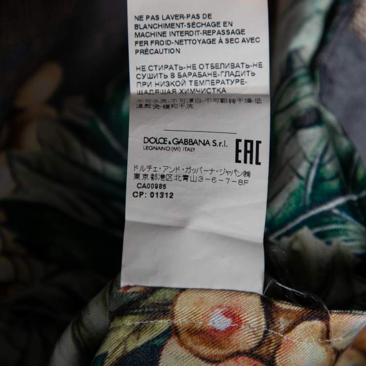 Pre Owned Dolce & Gabbana Multicolor Grape Printed Silk Shirt L