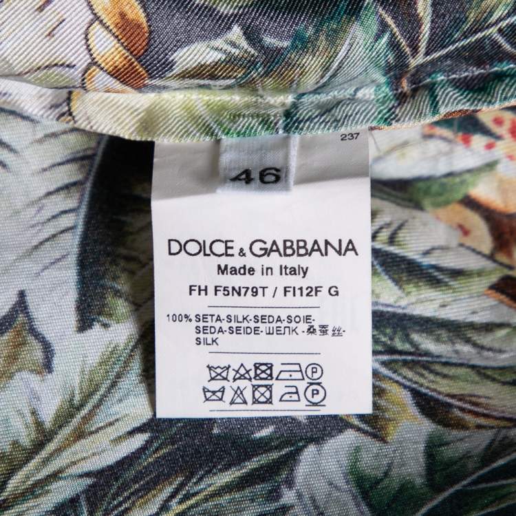 Pre Owned Dolce & Gabbana Multicolor Grape Printed Silk Shirt L