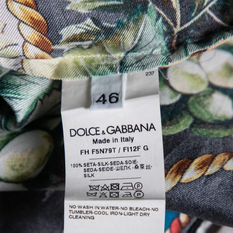 Pre Owned Dolce & Gabbana Multicolor Grape Printed Silk Shirt L