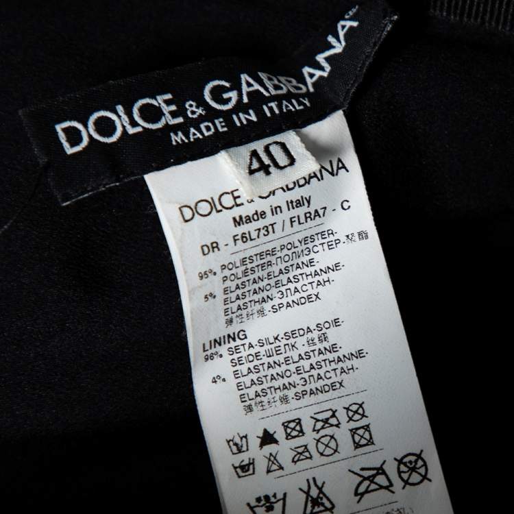 Pre Owned Dolce and Gabbana Black Sequin Embellished Tulle Ruched Strapless Gown S