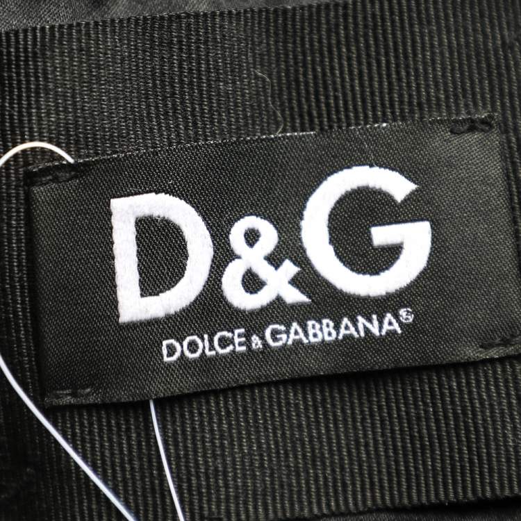 Pre Owned Dolce & Gabbana Black Fur Detachable Collar Detail Hook Front Jacket M