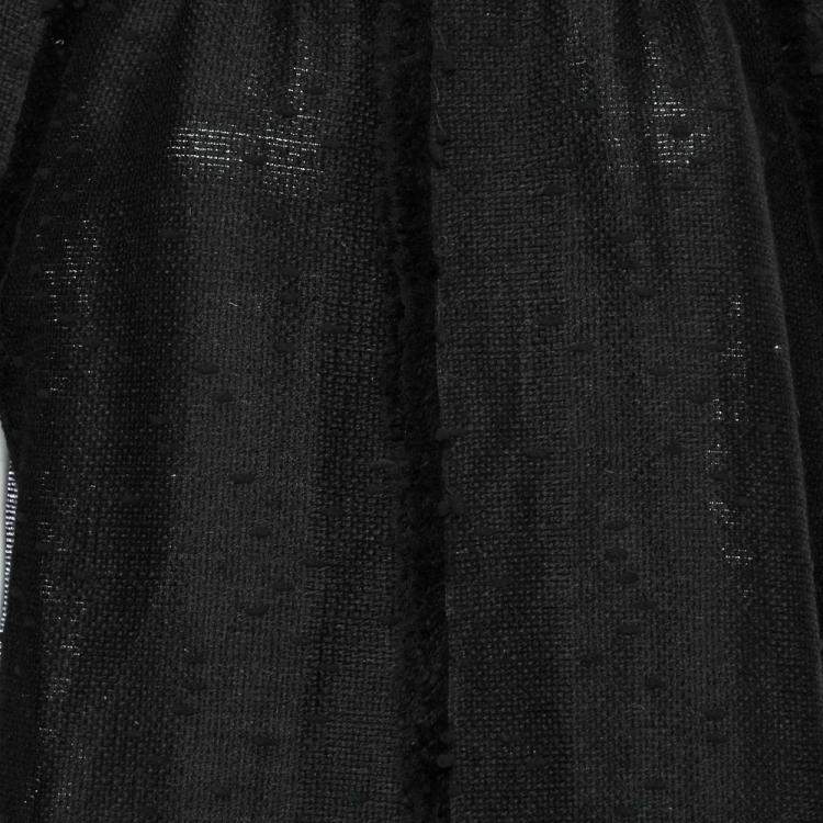 Pre Owned Dolce & Gabbana Black Boucle Hook Detail Poncho S