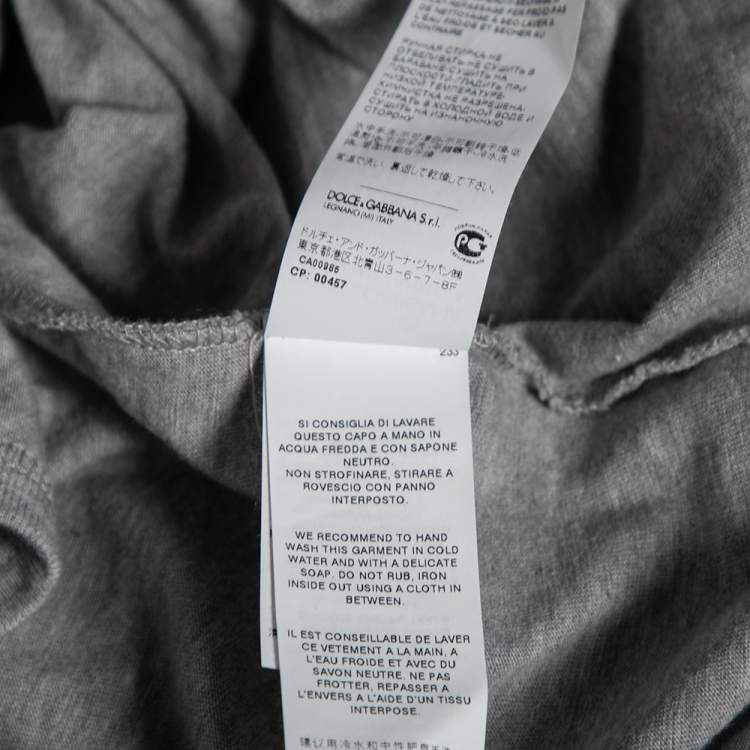 Pre Owned Dolce & Gabbana Grey Cotton Logo Printed Crewneck Tank Top M 