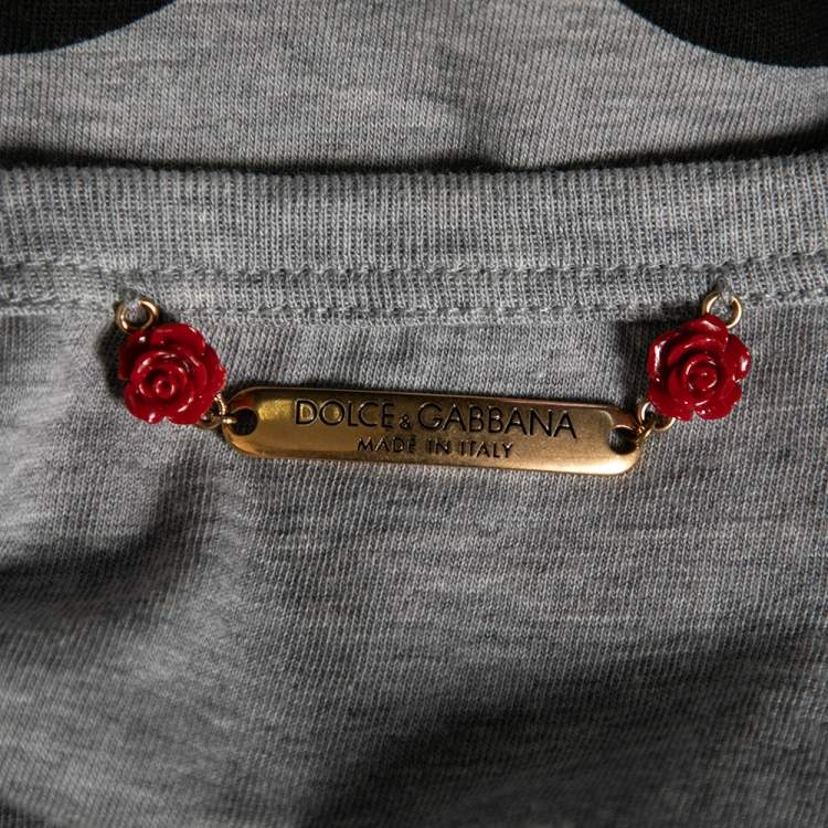 Pre Owned Dolce & Gabbana Grey Cotton Logo Printed Crewneck Tank Top M 