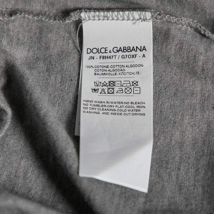Pre Owned Dolce & Gabbana Grey Cotton Logo Printed Crewneck Tank Top M 