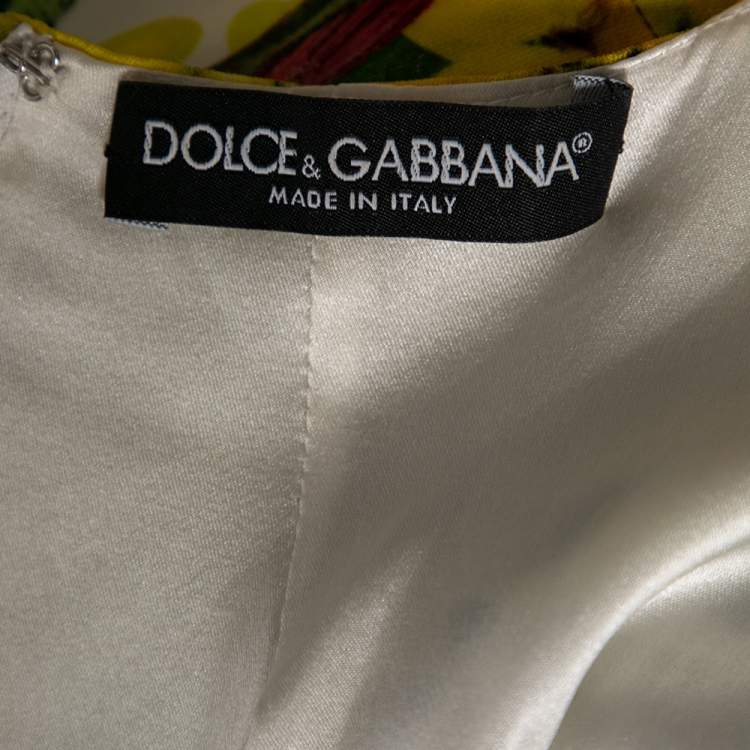 Pre Owned Dolce & Gabbana  Multicolor Onion & Floral Printed Crepe Sheath Dress M