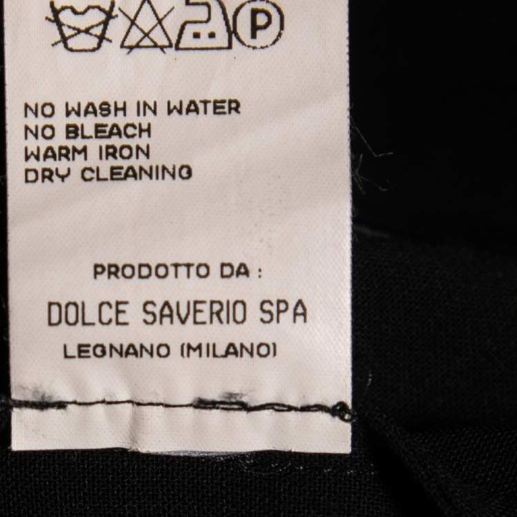 Pre Owned Dolce & Gabbana Vintage Black Wool Crepe Single Breasted Coat M