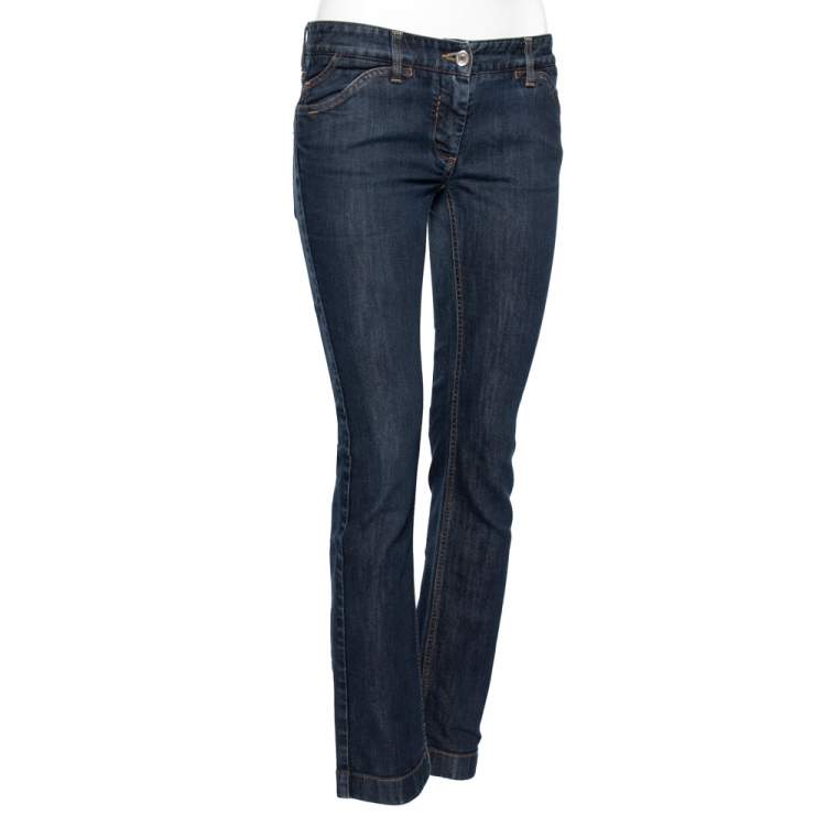 Pre Owned Dolce & Gabbana Blue Denim Straight Leg Jeans M