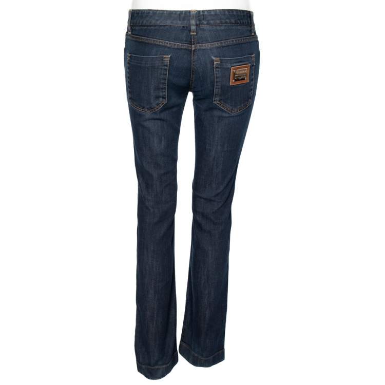 Pre Owned Dolce & Gabbana Blue Denim Straight Leg Jeans M