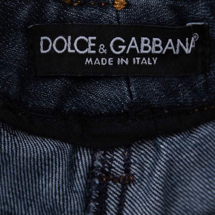 Pre Owned Dolce & Gabbana Blue Denim Straight Leg Jeans M