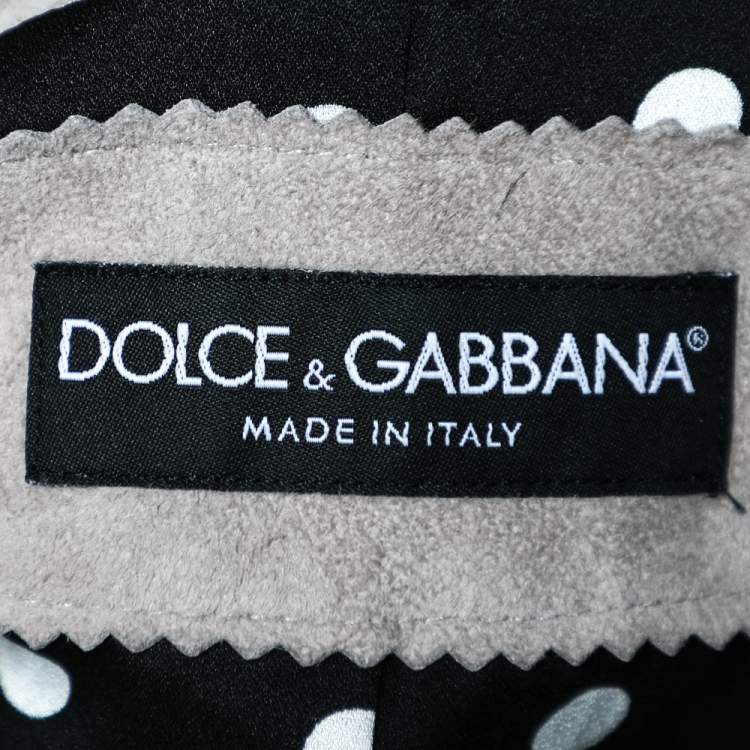 Pre Owned Dolce & Gabbana Beige Suede & Lace Trim Button Front Blouson Jacket M