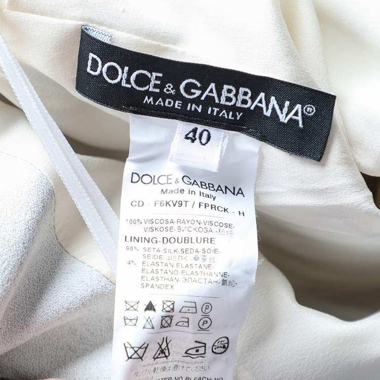 Pre Owned Dolce & Gabbana Monochrome Temple Printed Crepe Sleeveless Midi Dress S