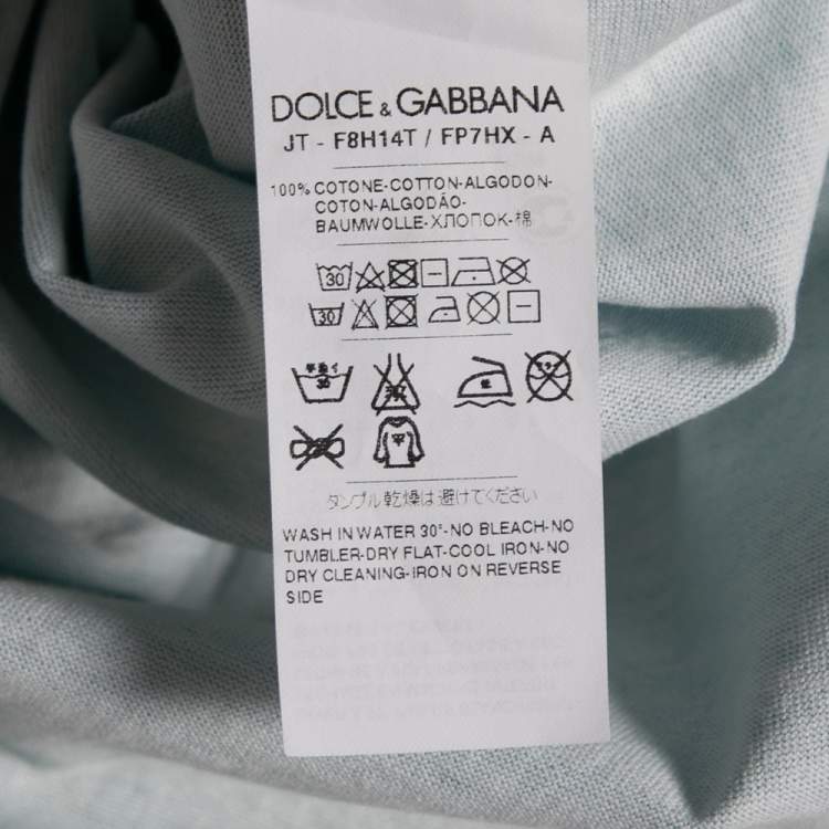 Pre Owned Dolce & Gabbana Blue Cotton La Cassata Siciliana Tank Top S