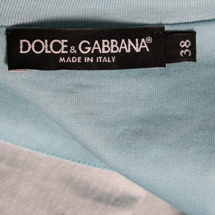 Pre Owned Dolce & Gabbana Blue Cotton La Cassata Siciliana Tank Top S