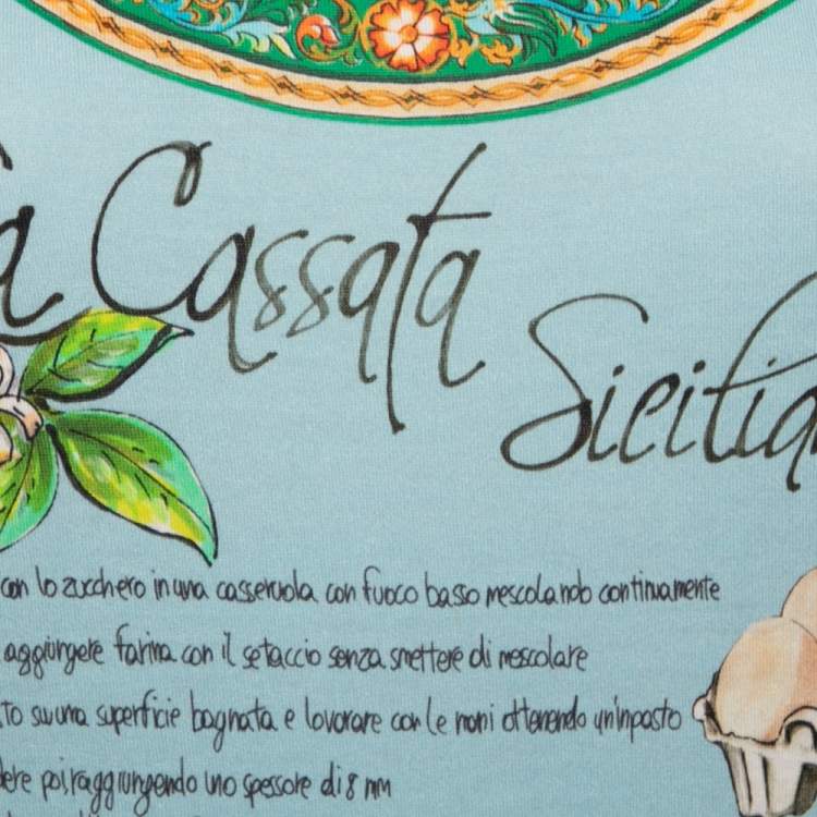 Pre Owned Dolce & Gabbana Blue Cotton La Cassata Siciliana Tank Top S