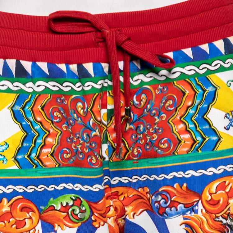 مملوكة مسبقًا Dolce & Gabbana Multicolored Sicilian Chinoiserie Printed Cotton Joggers L