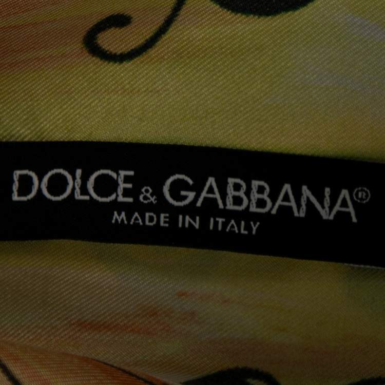 Pre Owned Dolce & Gabbana Multicolored Majolica Printed Silk Button Front Pajama Shirt M