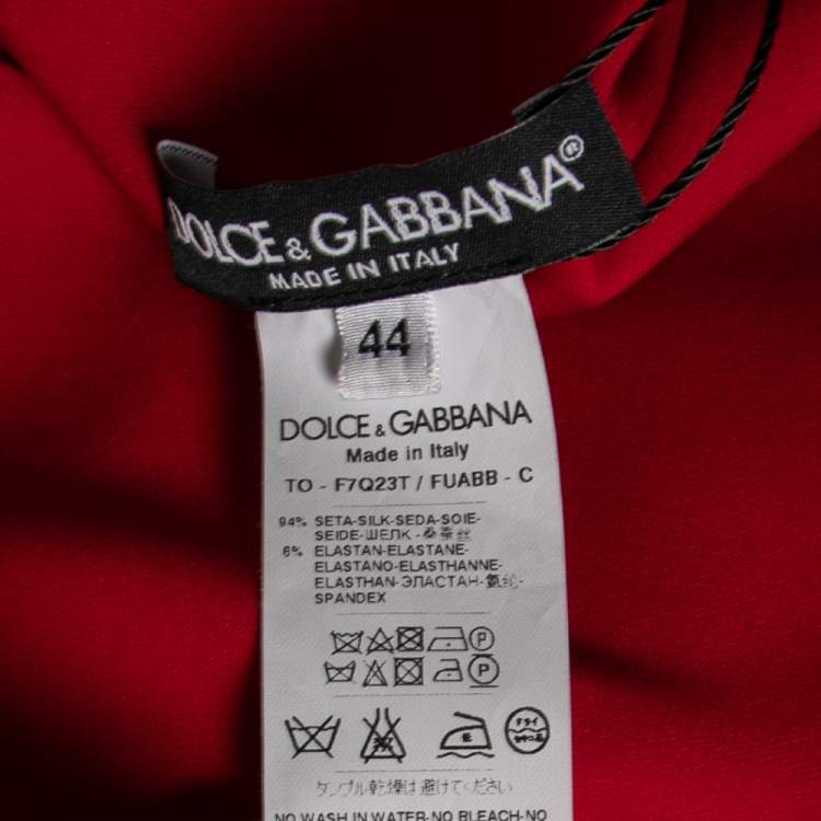 Pre Owned Dolce & Gabbana Red Silk Sleeveless Top M