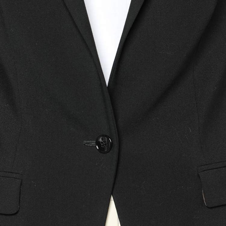 Pre Owned Dolce & Gabbana Black Wool Button Front Blazer S