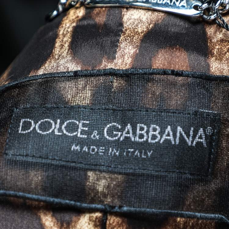 Pre Owned Dolce & Gabbana Black Wool Button Front Blazer S
