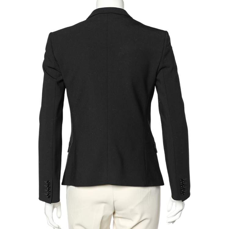Pre Owned Dolce & Gabbana Black Wool Button Front Blazer S