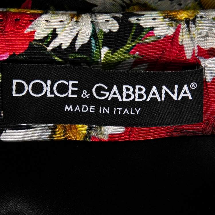 Pre Owned Dolce & Gabbana Multicolored Daisy & Poppy Printed Jacquard Coat S