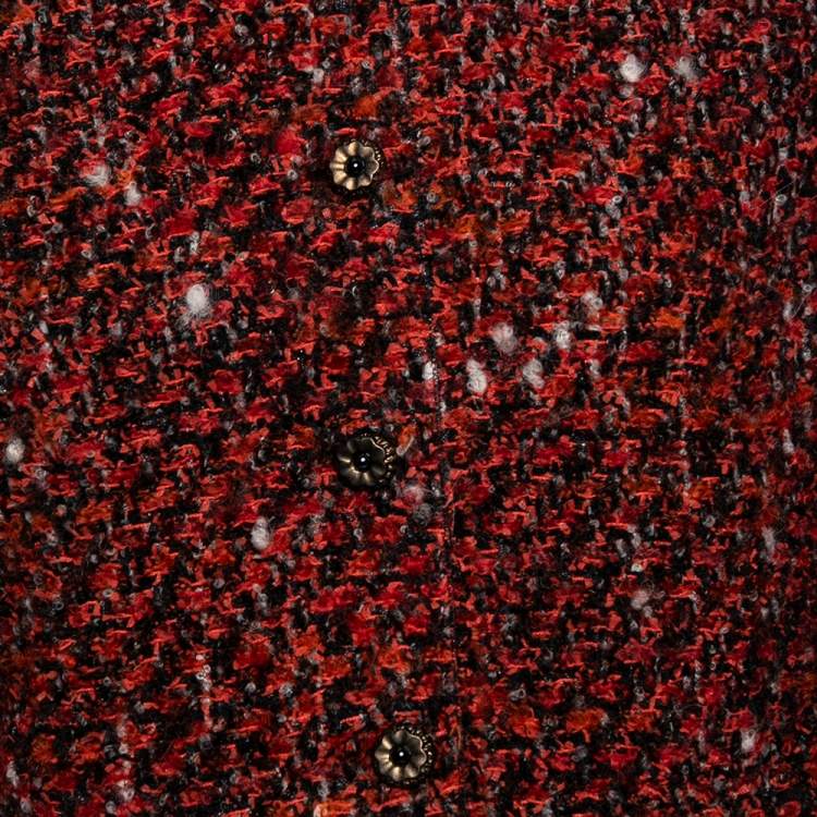Pre Owned Dolce & Gabbana Multicolored Tweed Button Front Jacket M