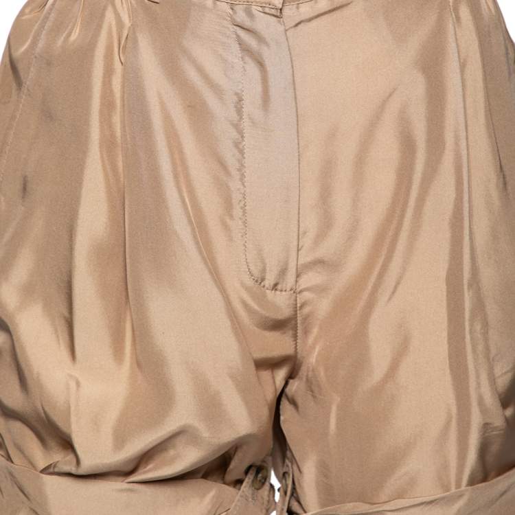 Pre Owned Dolce & Gabbana Beige Silk Shorts M