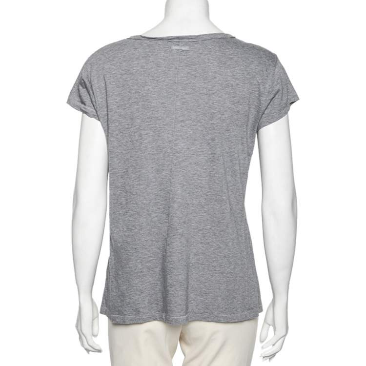 Pre Owned Dolce & Gabbana Grey Al Pacino Printed Cotton Top M