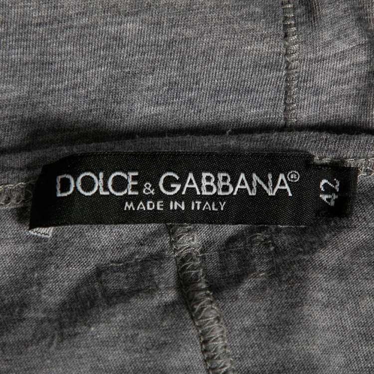 Pre Owned Dolce & Gabbana Grey Al Pacino Printed Cotton Top M