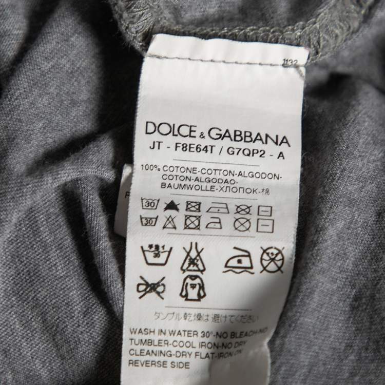 Pre Owned Dolce & Gabbana Grey Al Pacino Printed Cotton Top M
