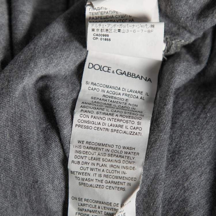 Pre Owned Dolce & Gabbana Grey Al Pacino Printed Cotton Top M