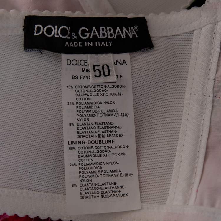 Pre Owned Dolce & Gabbana Multicolored Floral Printed Cotton Cropped Bustier XL