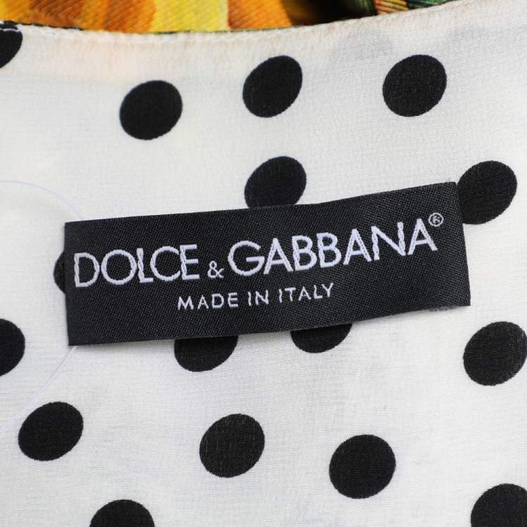 مملوكة مسبقًا Dolce & Gabbana Multicolor Zucchini Printed Cotton Jacquard Cropped Jacket M