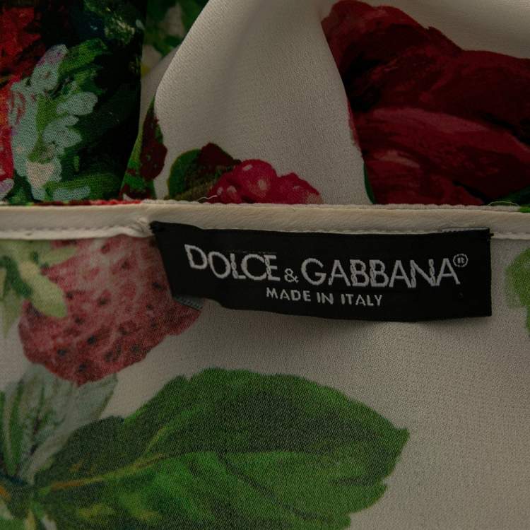 Pre Owned Dolce & Gabbana Multicolor Floral Printed Silk Top M