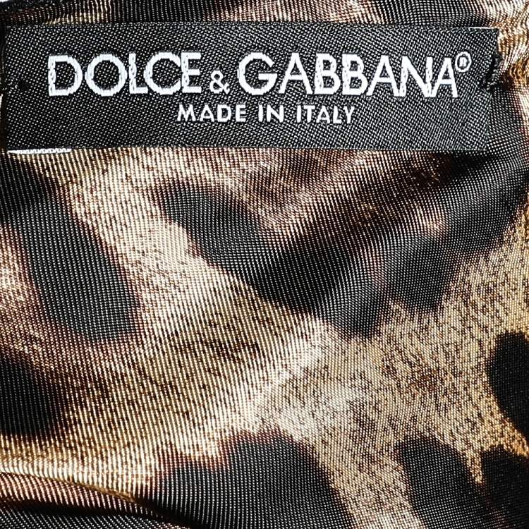 Pre Owned Dolce & Gabbana Black Wool Crepe Pleated Sleeve Midi Dress M