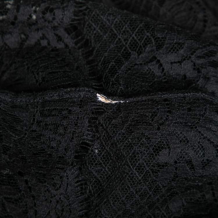 Pre Owned Dolce & Gabbana Black Lace Full Sleeve Shirt S