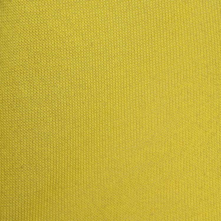 Pre Owned Dolce & Gabbana Yellow Logo Embroidered Cotton Knit Button Front Cardigan L