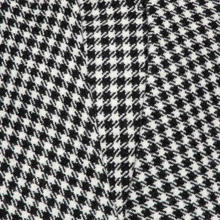 Pre Owned Dolce & Gabbana Monochrome Patterned Wool Floral Appliqued Cape S