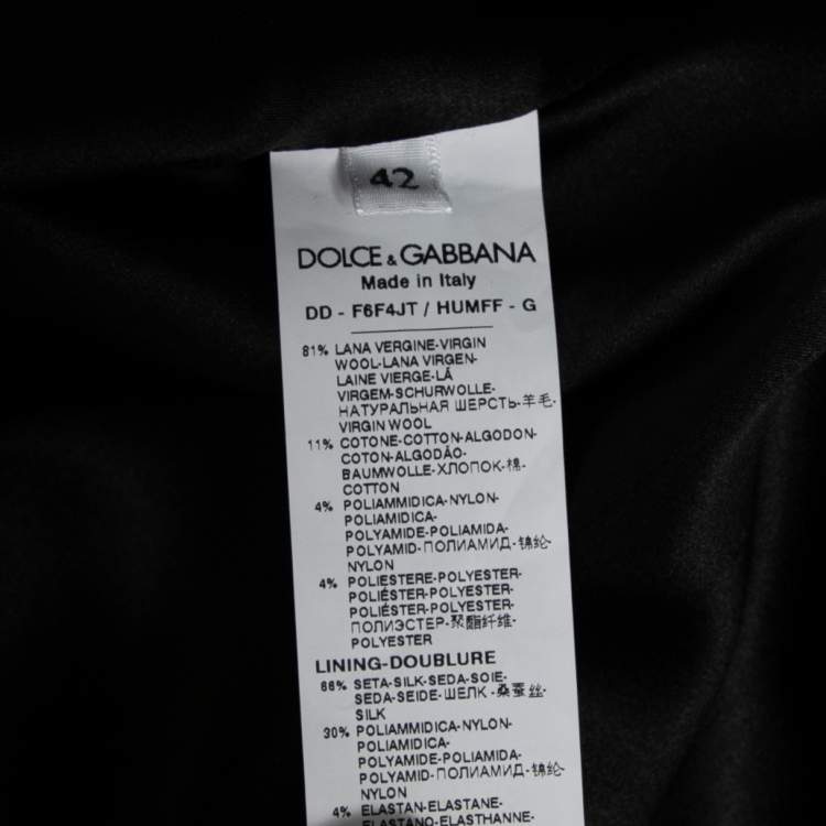 Pre Owned Dolce & Gabbana Black Boucle Fringed Mini Dress M