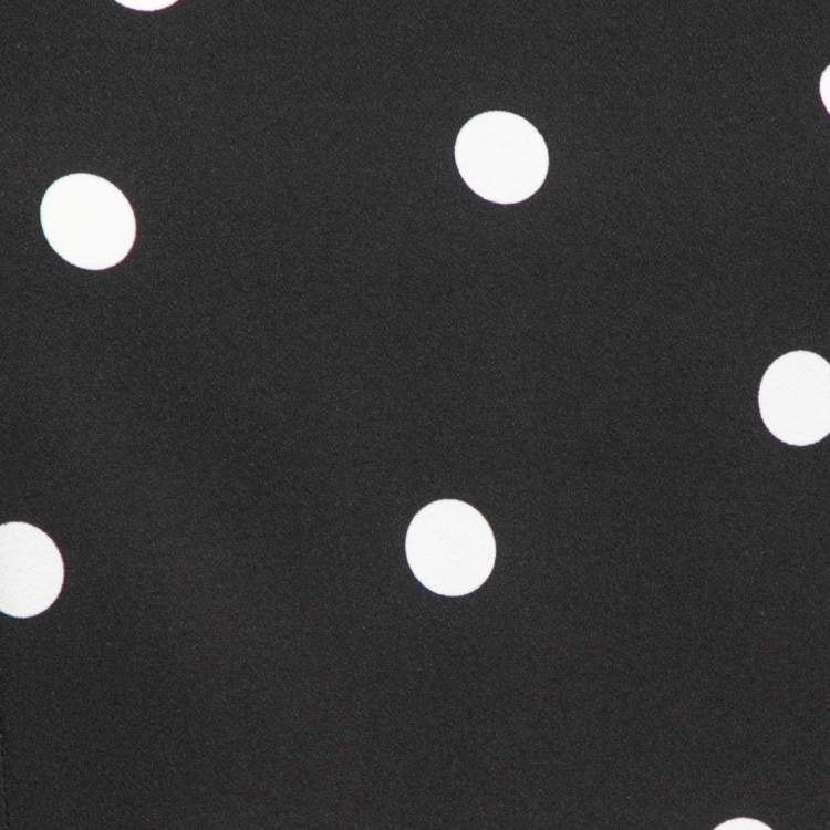 مملوكة مسبقًا Dolce & Gabbana Black Polka Dotted Crepe Fitted Waist Top M