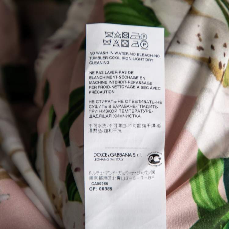 Pre Owned Dolce & Gabbana Pink & Silver Brocade Button Front Coat M