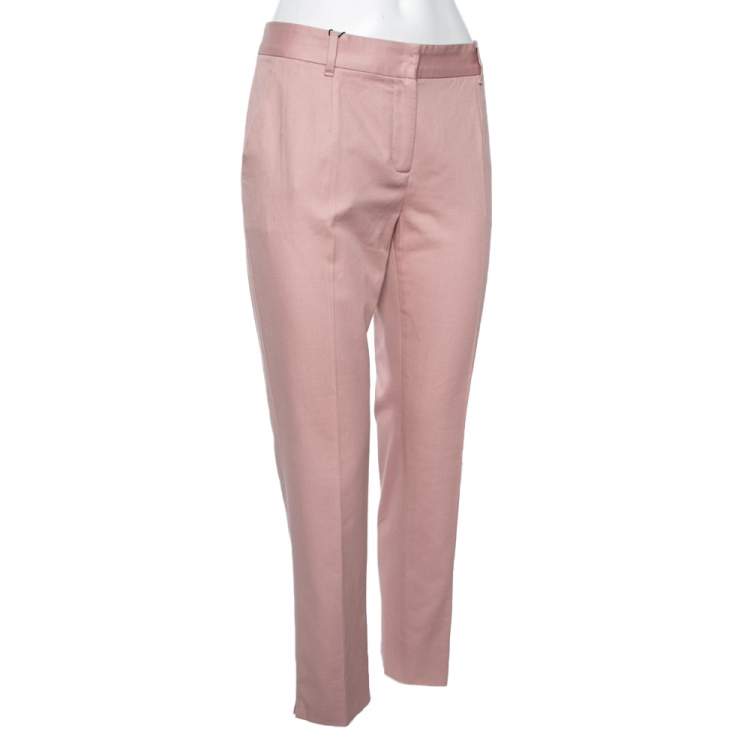مملوكة مسبقًا Dolce & Gabbana Pink Cotton Straight Pants M