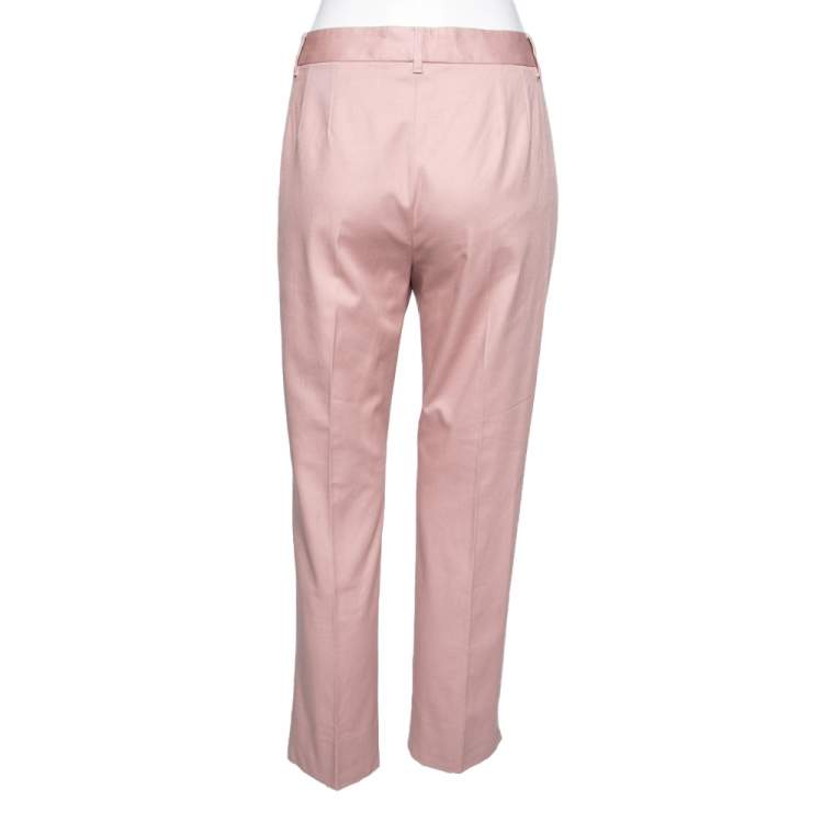 مملوكة مسبقًا Dolce & Gabbana Pink Cotton Straight Pants M