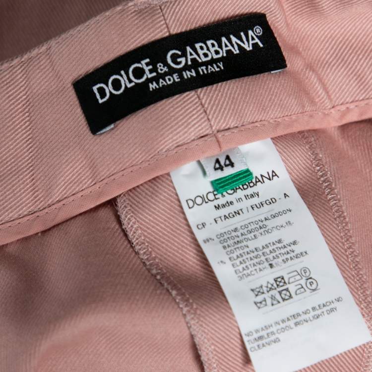 مملوكة مسبقًا Dolce & Gabbana Pink Cotton Straight Pants M