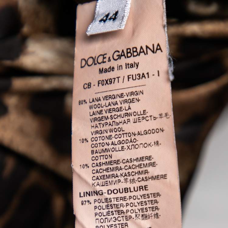 Pre Owned Dolce & Gabbana Black Wool Double Breasted Short Coat M
