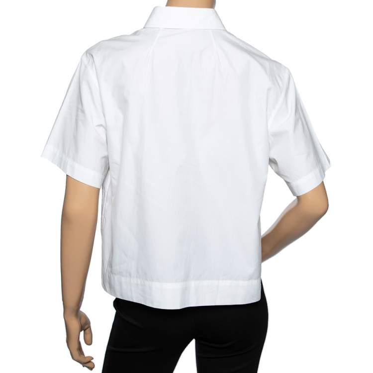 Pre Owned Dolce & Gabbana White Cotton Short Sleeve Shirt M