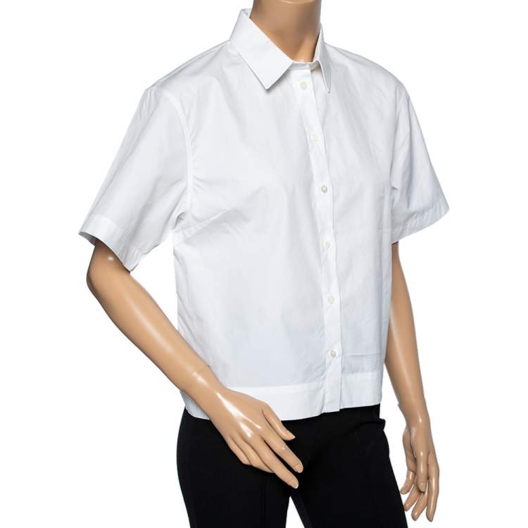 Pre Owned Dolce & Gabbana White Cotton Short Sleeve Shirt M