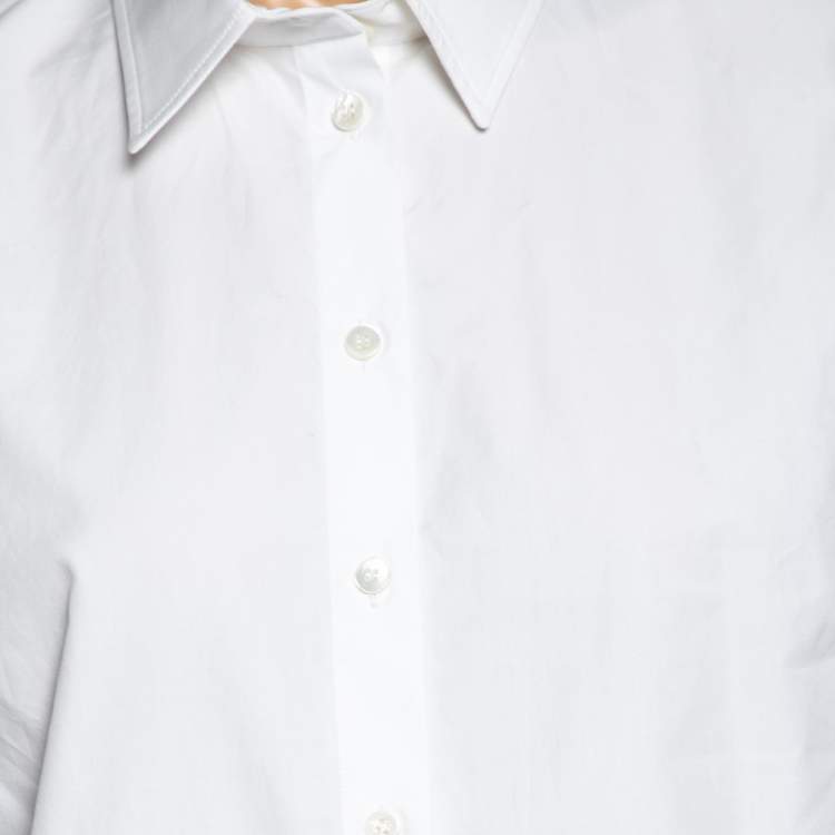 Pre Owned Dolce & Gabbana White Cotton Short Sleeve Shirt M