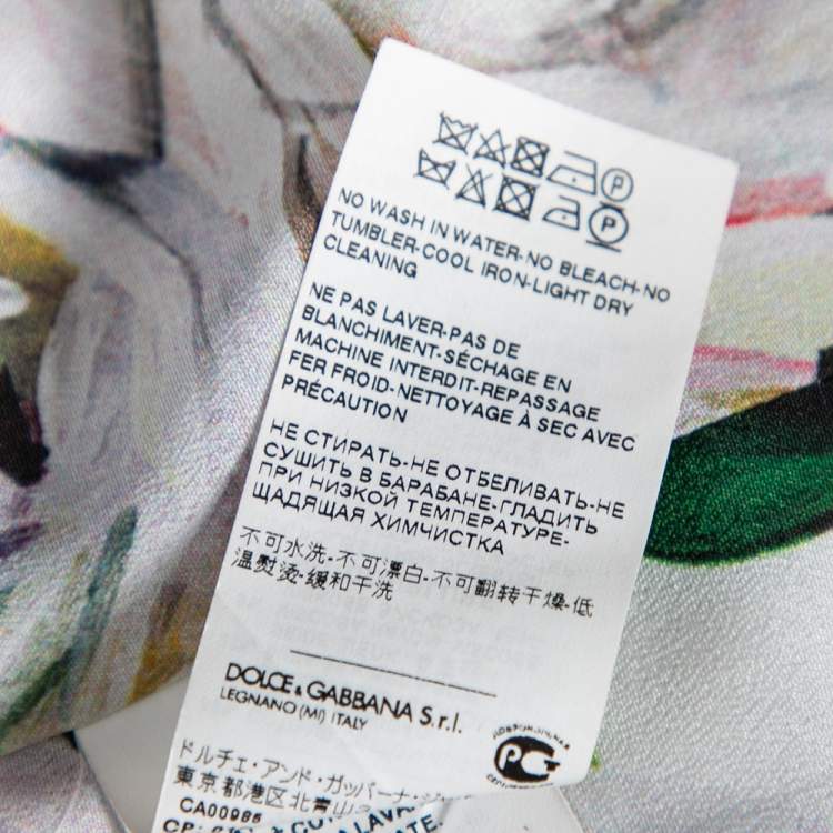 Pre Owned Dolce & Gabbana Multicolored Peony Printed Jacquard Embellished Coat M